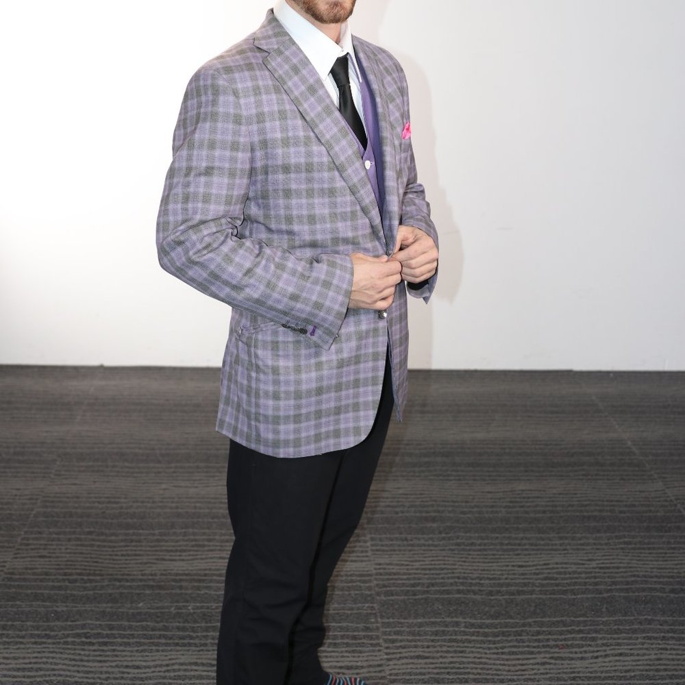 Purple & Grey Plaid casual sport coat